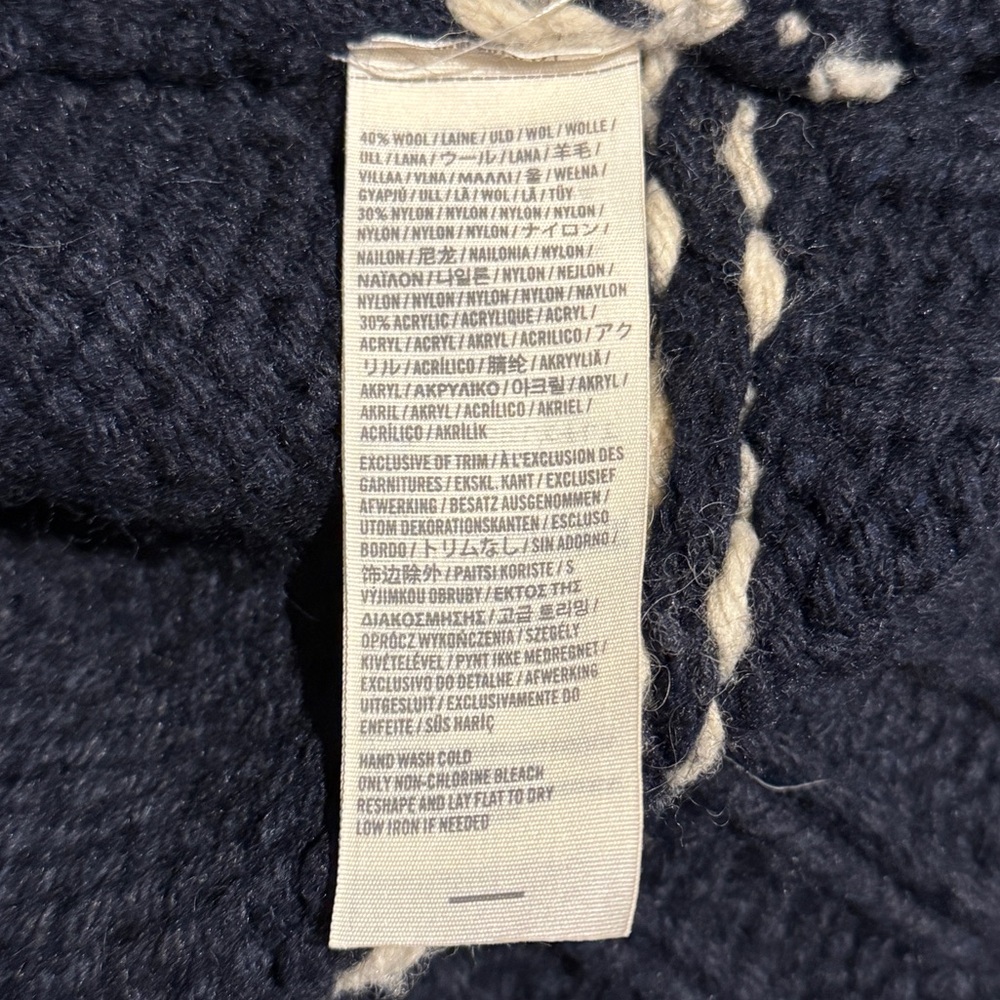 Abercrombie & Fitch Blue Moose Collar Cardigan Sweater Wool Blend Men’s Sz M - Picture 7 of 7